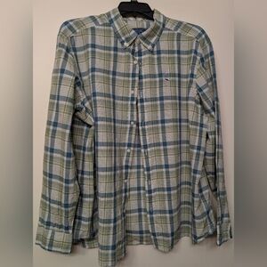 Vineyard Vines Men's XXL Plaid Button Down Shirt Blue Green Cotton